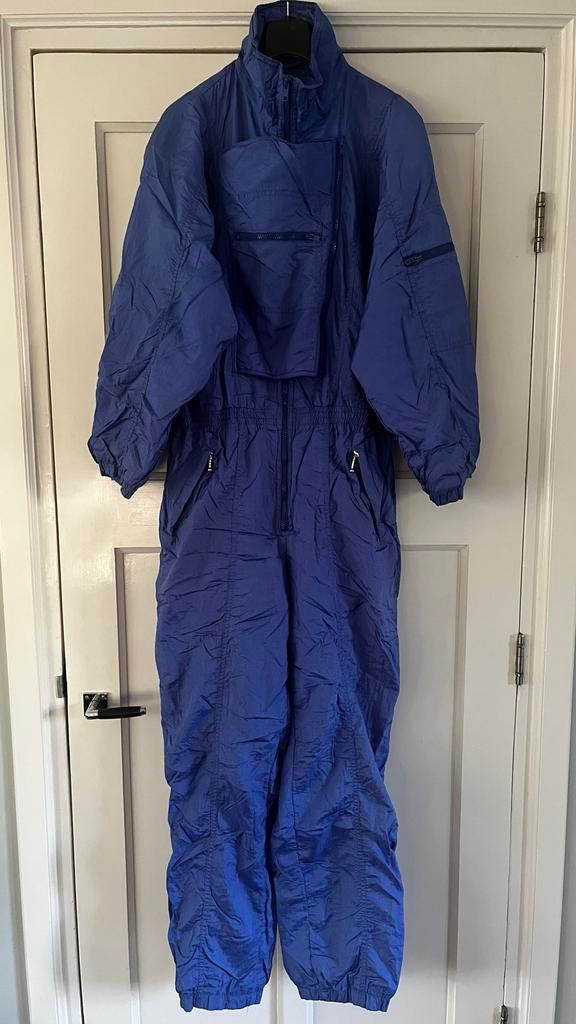 Vintage Retro Fout Skipak Blauw/Paars - Maat 40, Kleding | Dames, Wintersportkleding, Zo goed als nieuw, Pak, Maat 38/40 (M), Ophalen of Verzenden