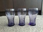 3 Coca Cola Glazen - Paars Thema, Huis en Inrichting, Keuken | Servies, Glas of Glazen, Gebruikt, Ophalen of Verzenden, Glas