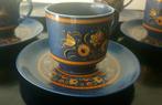 Vintage donkerblauwe kop en schotel, Antiek en Kunst, Ophalen of Verzenden