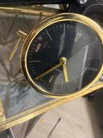 Gouden Analoge Tafelklok, Huis en Inrichting, Woonaccessoires | Klokken, Ophalen of Verzenden, Zo goed als nieuw, Analoog, Wekker of Tafelklok