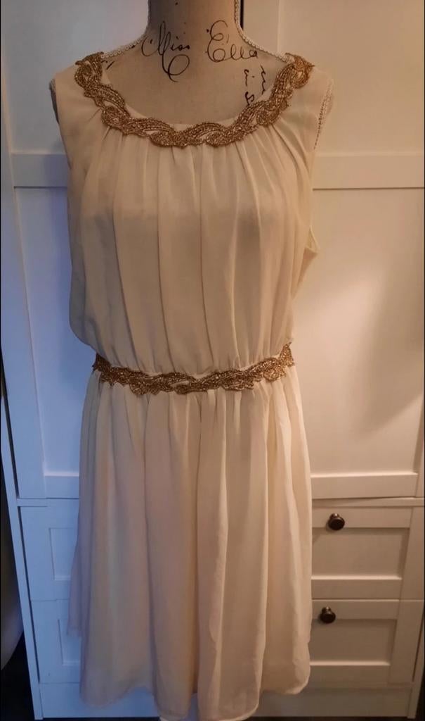 Crème wit jurkje van Vera en Lucy met onderjurk - Maat M, Maat 38/40 (M), Beige, Ophalen of Verzenden, Zo goed als nieuw