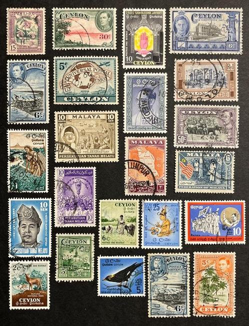 selectie Ceylon, Malaya, Maleisië, Singapore, Philipijnen, Postzegels en Munten, Postzegels | Azië, Gestempeld, Zuidoost-Azië