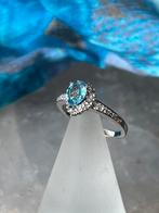 Topaas Swiss blue geluk beschermt intuïtie magie welvaart, Sieraden, Tassen en Uiterlijk, Ringen, Nieuw, Blauw, Met edelsteen