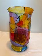 Gekleurd Windlicht - 24 cm, Huis en Inrichting, Woonaccessoires | Vazen, Ophalen, Gebruikt, Overige kleuren, Glas