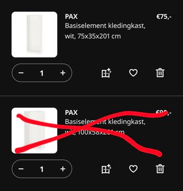 IKEA PAX Basiselemement 200x75x35 incl Foresand deuren