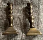 Antieke Engelse kandelaars/hoogte 6 cm., Antiek en Kunst, Ophalen of Verzenden, Koper of Brons