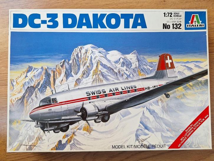 1:72 1/72 Italeri DC-3 Dakota, Hobby en Vrije tijd, Modelbouw | Vliegtuigen en Helikopters, Zo goed als nieuw, Vliegtuig, 1:72 tot 1:144