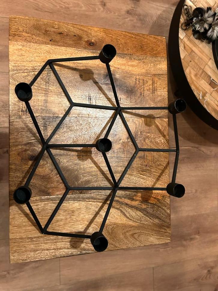 Mat Zwarte Geometrische Kandelaar, Huis en Inrichting, Woonaccessoires | Kandelaars en Kaarsen, Nieuw, Kandelaar, Minder dan 25 cm