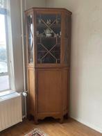 Antieke eiken vitrine-hoekkast, Ophalen