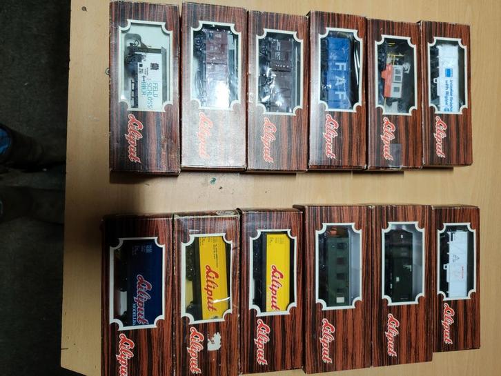 Goederenwagons Liliput nog 9 stuks., Hobby en Vrije tijd, Modeltreinen | H0, Zo goed als nieuw, Wagon, Gelijkstroom of Wisselstroom