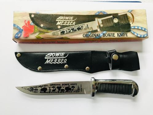 Vintage jaren 80 BOWIE KNIFE Vast mes + hoes NIB, Caravans en Kamperen, Kampeergereedschap, Nieuw, Verzenden