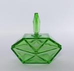 antiek groen glazen poederdoos, Antiek en Kunst, Ophalen of Verzenden