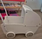 Witte houten poppenwagen, Kinderen en Baby's, Speelgoed | Houten speelgoed, Ophalen, Zo goed als nieuw