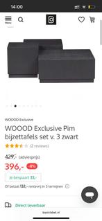 Salontafels set van drie tafels bijzettafels zwart, Gebruikt, 50 tot 100 cm, Vierkant, Ophalen of Verzenden