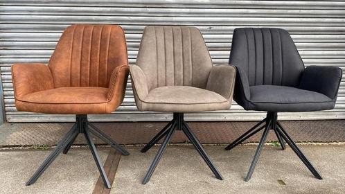 Microvezelstoffen draaibare armstoel, model Snow, Huis en Inrichting, Stoelen, Nieuw, Vijf, Zes of meer stoelen, Metaal, Stof