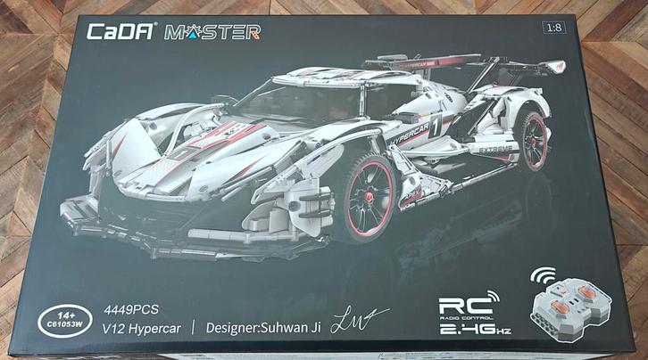 CaDA C61053W - V12 Hypercar incl RC functies!, Kinderen en Baby's, Speelgoed | Bouwstenen, Nieuw, Overige merken, Ophalen