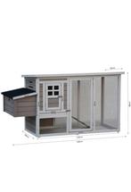 Donald konijnen- en kippenhok met ren wit/grijs, Ophalen, Zo goed als nieuw, Kippenhok of Kippenren