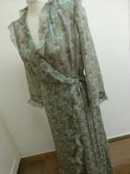 Lange voile jurk overslag groen met bloemen Jowell maat S 36, Jowell, Overige kleuren, Ophalen of Verzenden, Zo goed als nieuw
