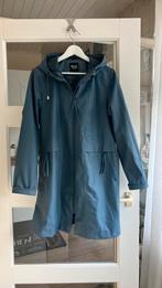 MS blauwe gevoerde regenjas met vaste capuchon mt 46, Ophalen of Verzenden, Zo goed als nieuw, Regenjas