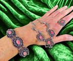 Elegante 835 zilver BLACHIAN zware parure met rhodochrosiet!, Verzenden, Ssiesvintagesieraden@gmail.com, Zo goed als nieuw, Ssies