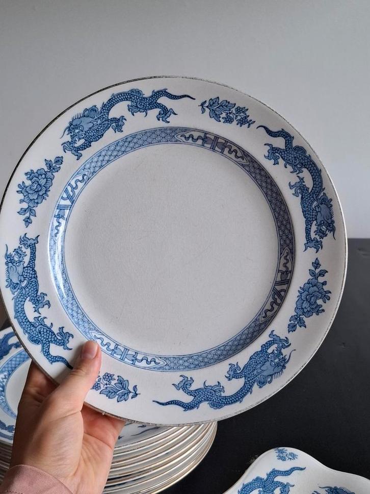 Chinoiserie Servies Booths - Blauw Wit, Antiek en Kunst, Antiek | Servies los, Ophalen of Verzenden