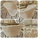 4 teddy cream - zachte eetkamerstoelen- fotoshoot, Huis en Inrichting, Stoelen, Ophalen, Wit, Zo goed als nieuw, Metaal