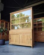 Greeploze Schoolkast | Winkelkast | Vitrinekast teak #2033, 200 cm of meer, 150 tot 200 cm, Ophalen of Verzenden, Teakhout