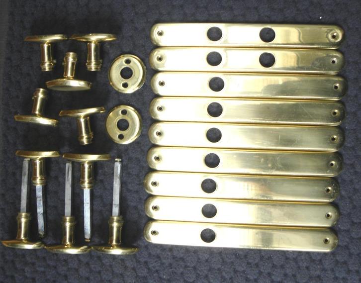 Ovale deurkrukken van puur messing (geel koper), Doe-het-zelf en Verbouw, Hang- en Sluitwerk, Zo goed als nieuw, Klink of Kruk