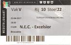 Ticket NEC - Excelsior 2017, Ophalen of Verzenden, Gebruikt, Overige binnenlandse clubs, Overige typen