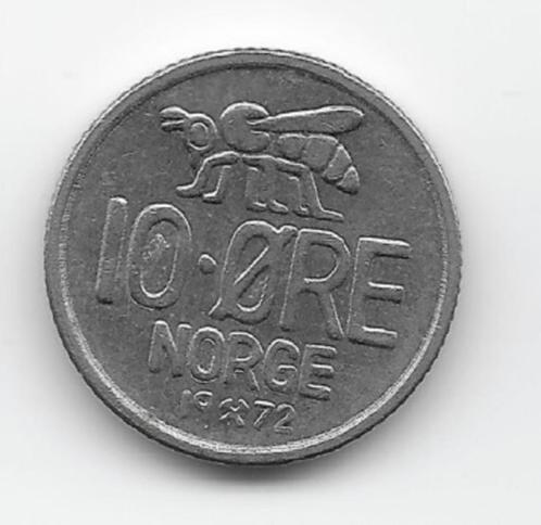 Noorwegen 10 øre 1972 KM# 411, Postzegels en Munten, Munten | Europa | Niet-Euromunten, Losse munt, Overige landen, Verzenden