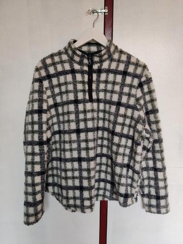 Dames outdoor vest jas hoodie met rits zwart wit geblokt L beschikbaar voor biedingen