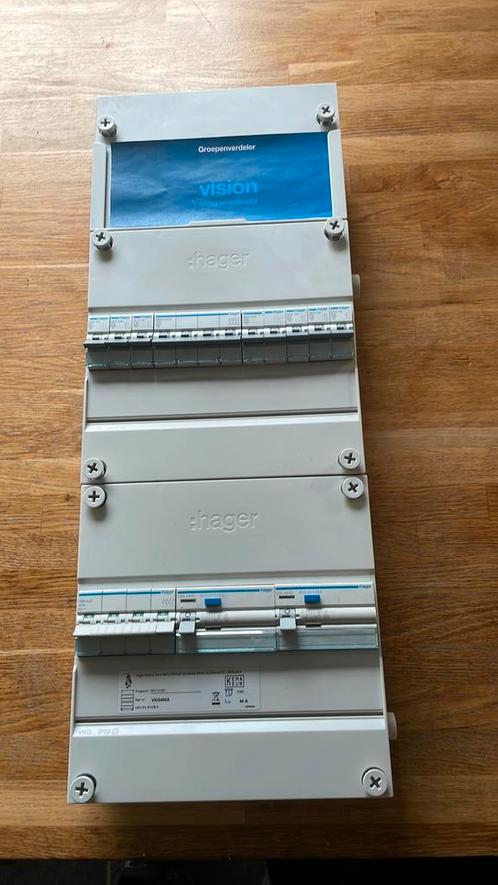 HAGER 3 fase groepenkast met krachtgroep + fornuisgroep, Hobby en Vrije tijd, Elektronica-componenten, Zo goed als nieuw, Ophalen of Verzenden