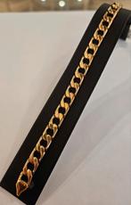 9 karaats gouden Gourmet / Cuban schakel armband 21 cm, Ophalen of Verzenden, Dame, Goud, Goud