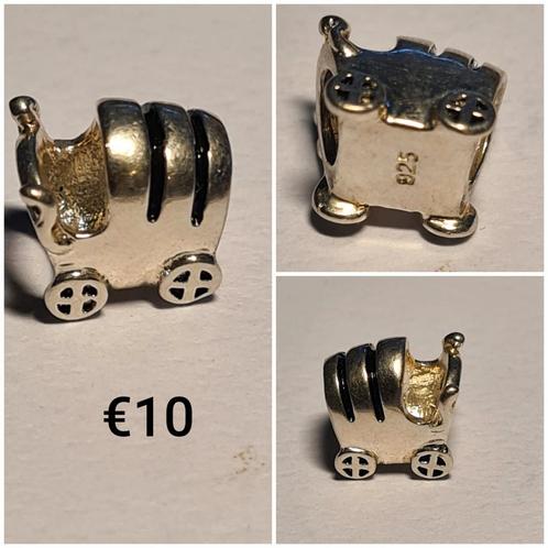 Bedel zilver kinderwagen * meer bedels te koop *, Sieraden, Tassen en Uiterlijk, Bedels, Zo goed als nieuw, Pandora, Zilver, 1 bedel