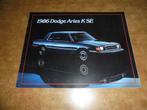 Amerikaanse brochure Dodge Aries K SE  1986, Ophalen of Verzenden, Nieuw