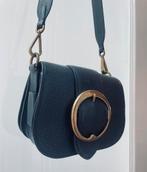 Polo Ralph Lauren leren saddle bag met goudkleurige gesp, Ophalen of Verzenden, Zo goed als nieuw, Zwart, Schoudertasje