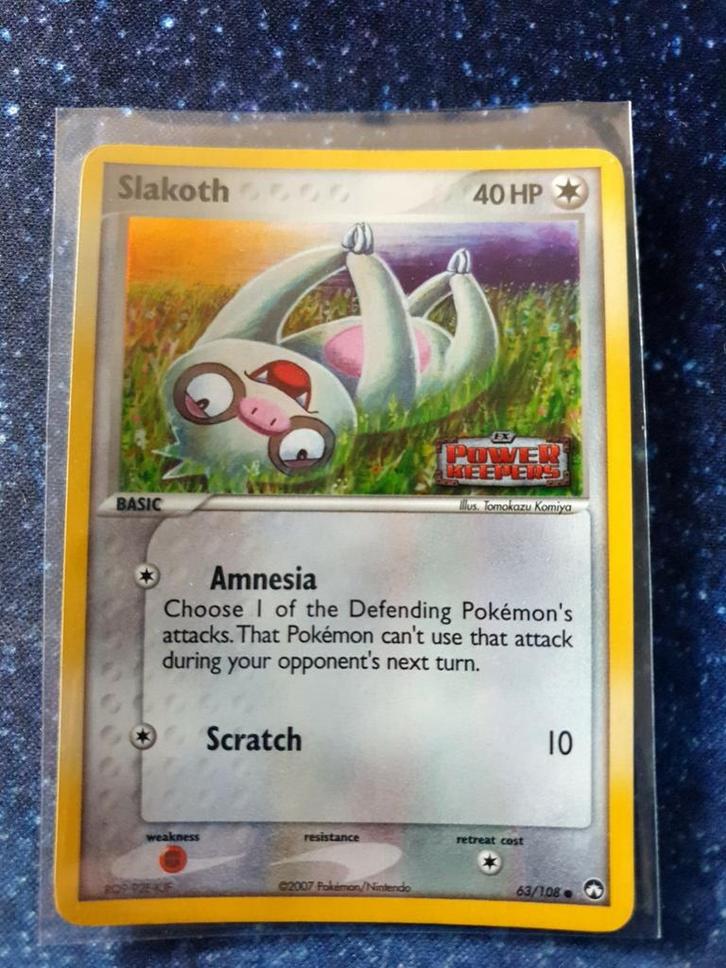 Pokémon kaart Slakoth reverse #63 EX Power Keepers, Hobby en Vrije tijd, Verzamelkaartspellen | Pokémon, Zo goed als nieuw, Losse kaart