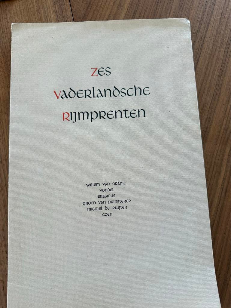 Zes Vaderlandsche Rijmprenten, Boeken, Ophalen of Verzenden, Gelezen, Folder