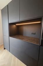 Keukenwand met Koel/Vriescombinatie, Huis en Inrichting, Keuken | Complete keukens, Ophalen, Gebruikt, Overige materialen, Zwart