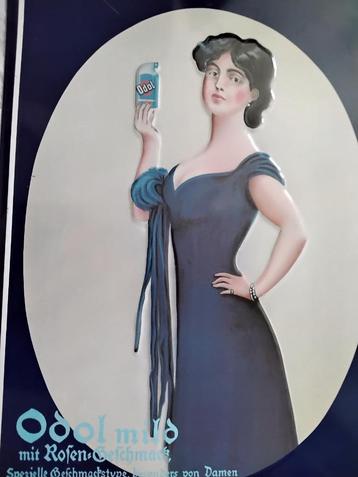 Metalen Odol Mild GROOT Reclamebord Vintage 75x52cm OPHALEN beschikbaar voor biedingen