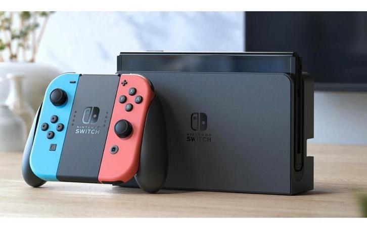 Nintendo Switch OLED - Rood/Blauw, Spelcomputers en Games, Spelcomputers | Nintendo Switch, Zo goed als nieuw, Switch OLED, Zonder controller