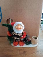 Antieke oude Duitse kaarshouder met denneappel kabouter, Diversen, Ophalen of Verzenden