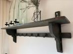 Groen brocante rek/ kapstok hout, Huis en Inrichting, Woonaccessoires | Kapstokken, Wandkapstok, Gebruikt, Ophalen of Verzenden