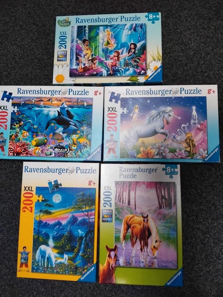 5x Ravensburger 200XXL legpuzzels, Hobby en Vrije tijd, Denksport en Puzzels, Zo goed als nieuw, Legpuzzel, Minder dan 500 stukjes