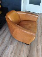 Cognac leren fauteuil. Zit heerlijk., Huis en Inrichting, Fauteuils, Ophalen, Zo goed als nieuw, 75 tot 100 cm, 75 tot 100 cm