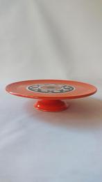 Vintage oranje taartschaal | seventies, Ophalen of Verzenden, Huis en Inrichting