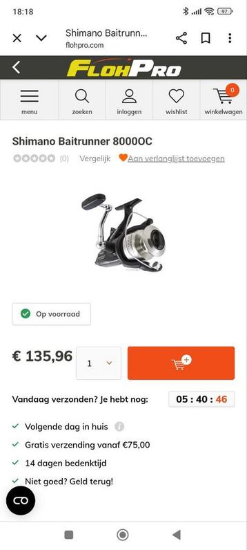 2 Shimano 8000 USA OCANIC baitrunners. In sublime staat.
Mog beschikbaar voor biedingen