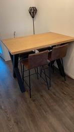 Hoge compacte eettafel met 4 krukken, Huis en Inrichting, Tafels | Eettafels, Ophalen, 100 tot 150 cm, 50 tot 100 cm, Zo goed als nieuw