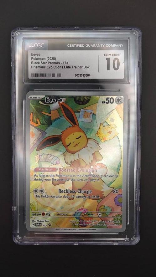 Eevee  Black Star Promos - CGC 10 GEM MINT, Hobby en Vrije tijd, Verzamelkaartspellen | Pokémon, Nieuw, Losse kaart, Foil, Ophalen of Verzenden