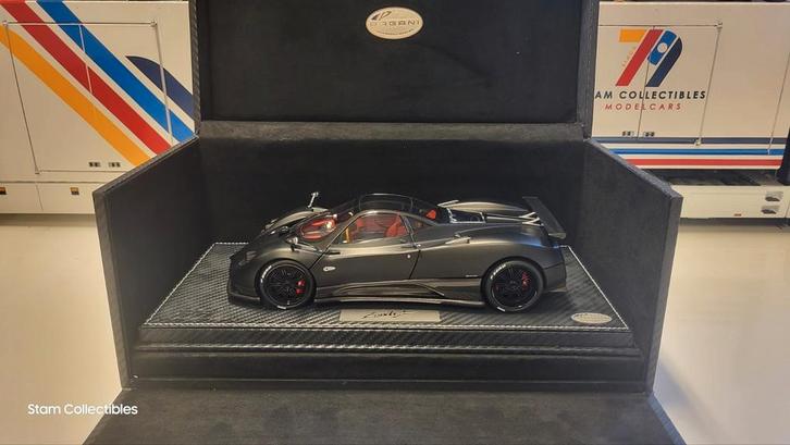 Almost Real BBR Pagani Zonda F Matt Black - 2005, Hobby en Vrije tijd, Modelauto's | 1:18, Nieuw, Auto, Overige merken, Ophalen of Verzenden